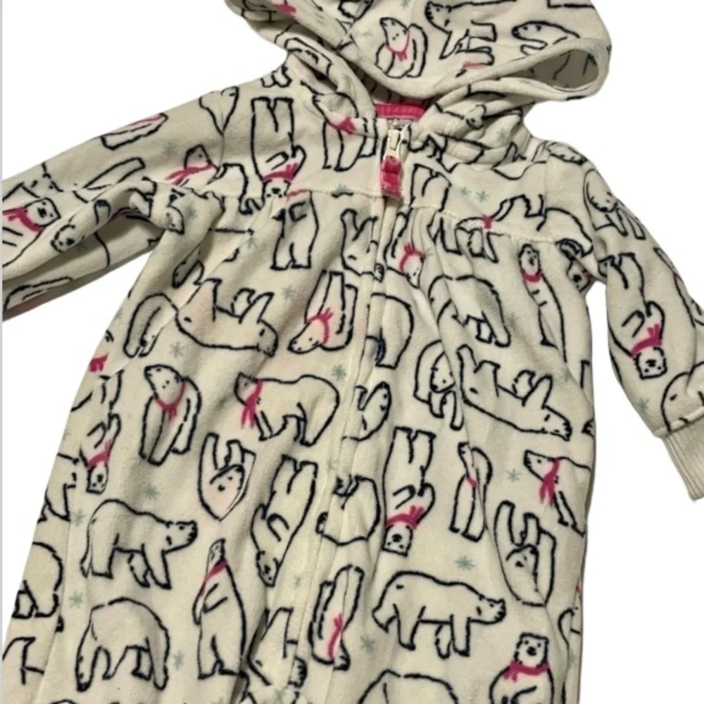 Carter’s Polar Bear Winter Fleece Onesie Full Zip Size 3m